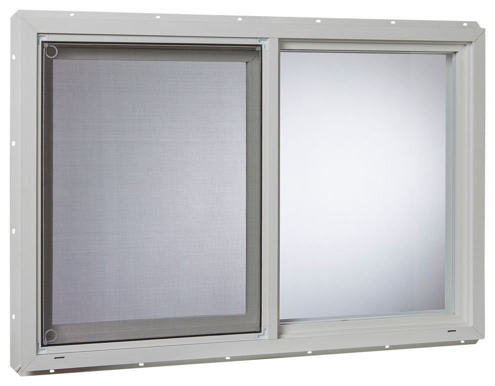 36x24 Vinyl Utility Left, Hand Sliding Window with Dual Pane Insulated Glass