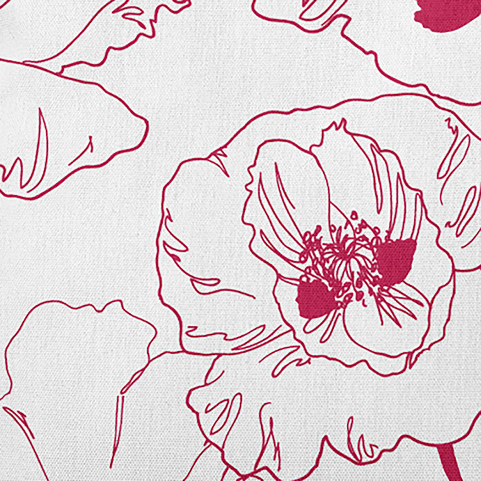 Popping Poppies Decorative Throw Pillow, Bold Pink, 14"x20"
