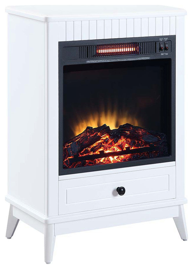 Acme Hamish Fireplace White Finish