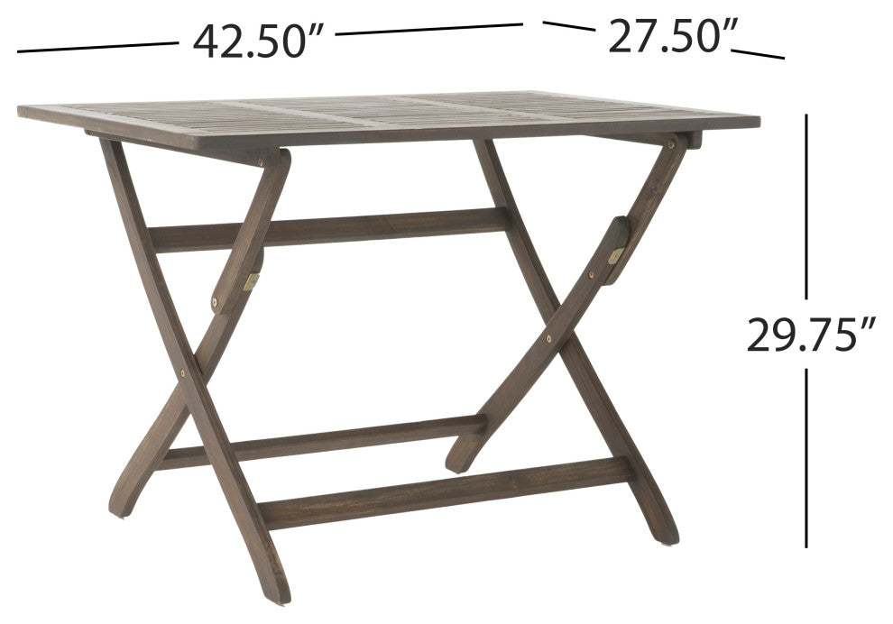 GDF Studio Vicaro Outdoor Acacia Wood Foldable Dining Set