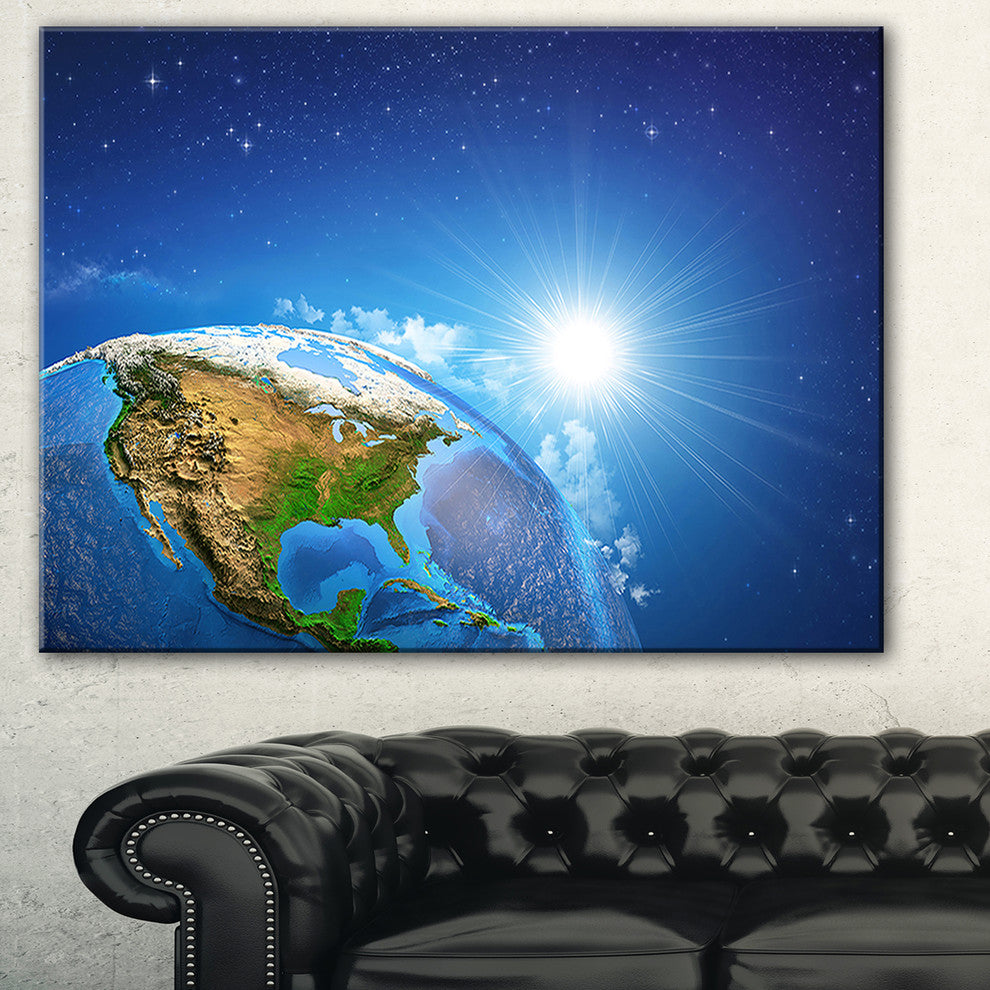 "Sunrise Over the Earth" Landscape Canvas Print, 32"x16"