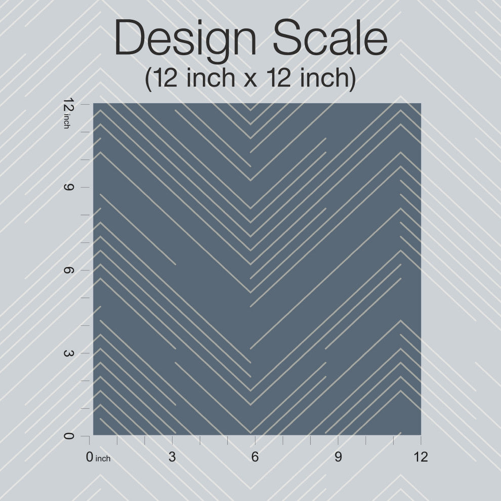 Blue & Silver Polished Chevron Wallpaper