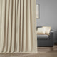 Extra Wide Blackout Velvet Curtain Single Panel, Neutral Ground, 100w X 96l