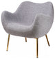 29" Plush Gray and Gold Comfy Accent Chair