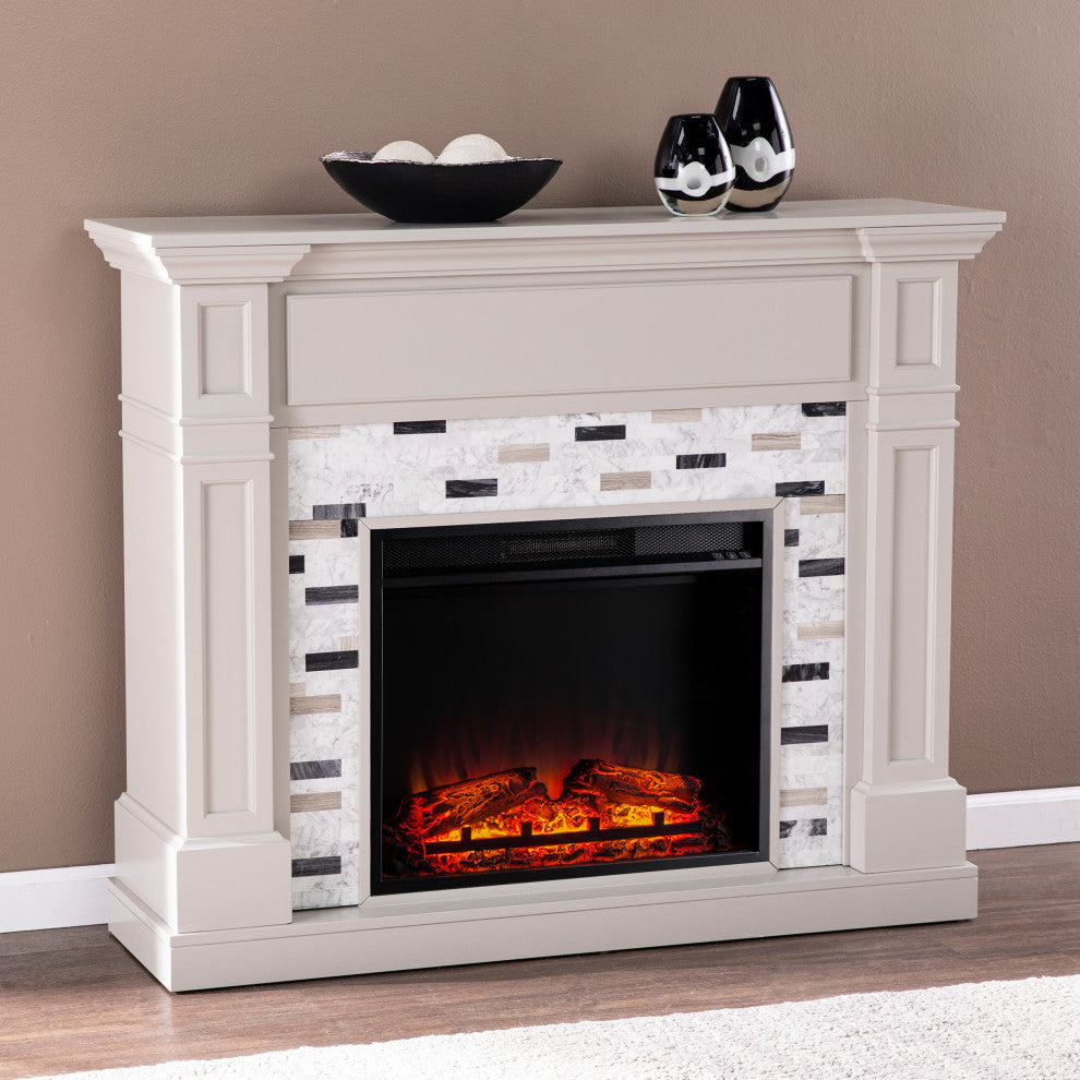 Sherborne Base Electric Fireplace With Marble Surround