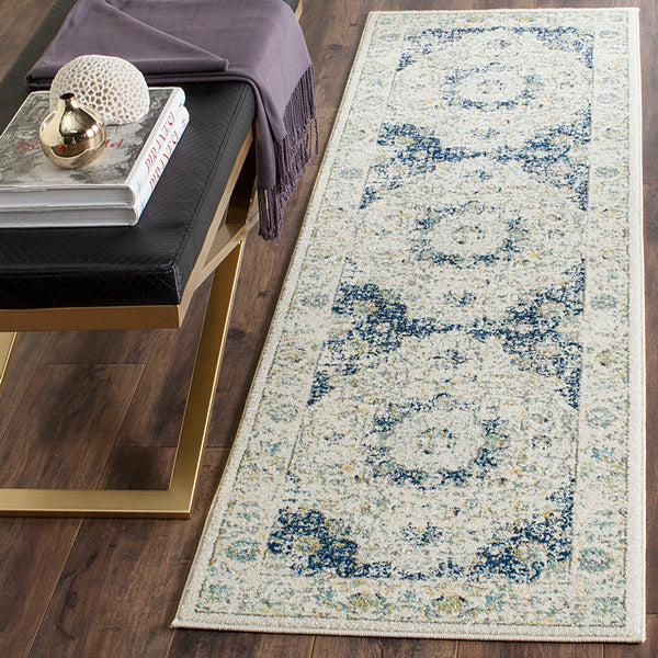 Safavieh Evoke Evk220C Rug, Ivory/Blue, 2'2" X 11'0"