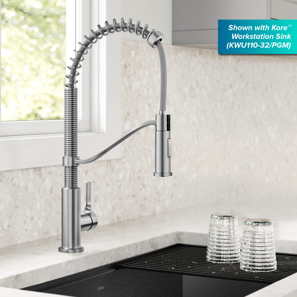 KRAUS Torak Commercial Style 2-Function 1-Handle Pull Down Kitchen Faucet SFS