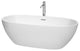 Juno 59" Soaking Bathtub, Polished Chrome Trim, 71", Faucet Polished Chrome