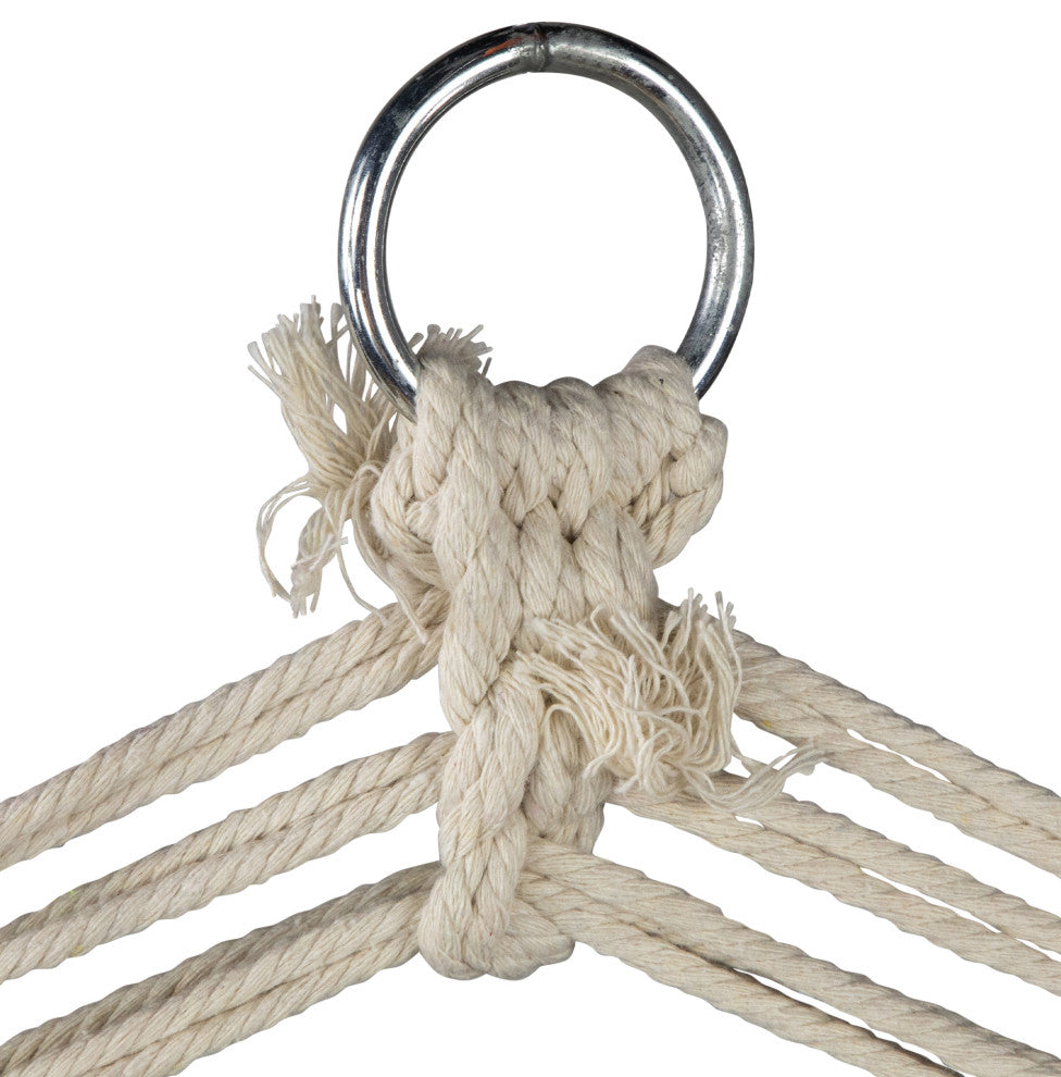 37" Multi-Color Stripe Outdoor Patio Hammock Chair with Armrests