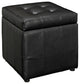 Modern Contemporary Living Room Storage Ottoman Black