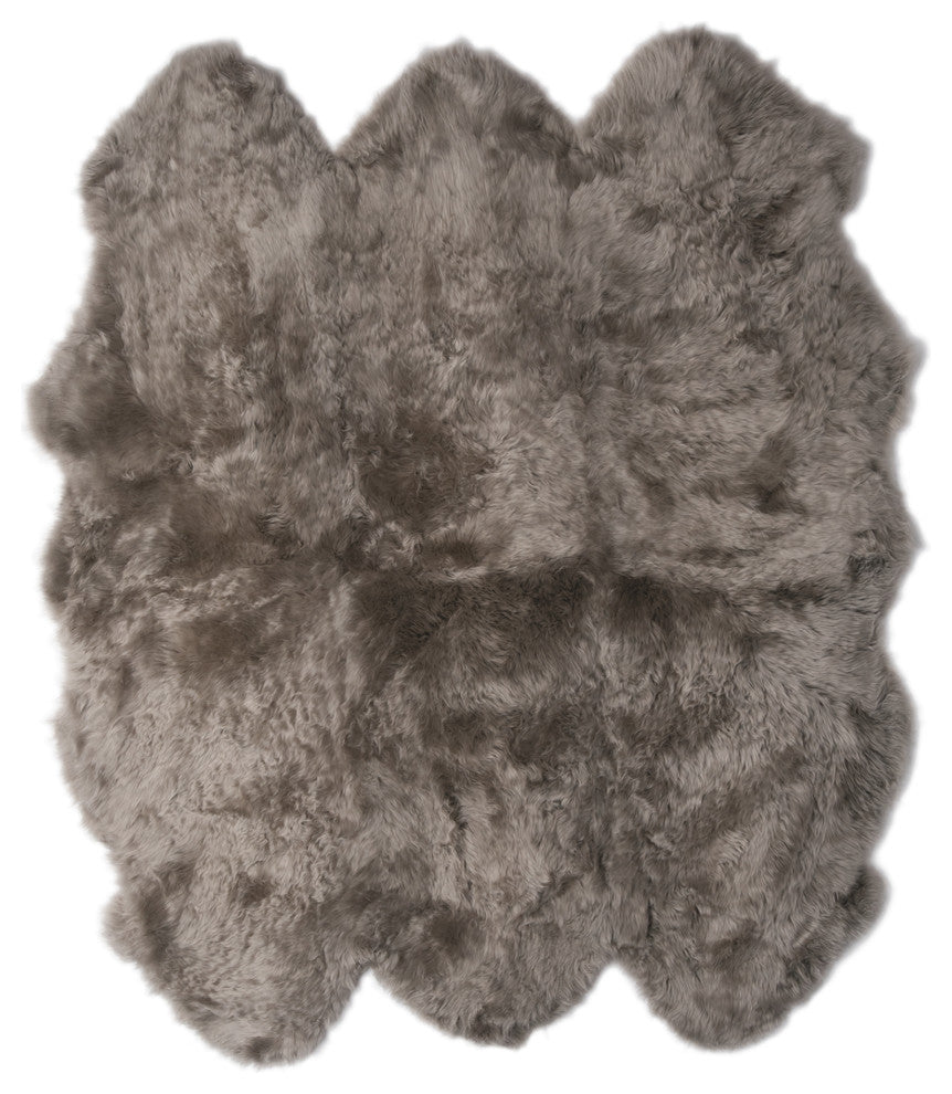 New Zealand Sheepskin Sexto Pelt, 6'x6', Vole, 6'x6'