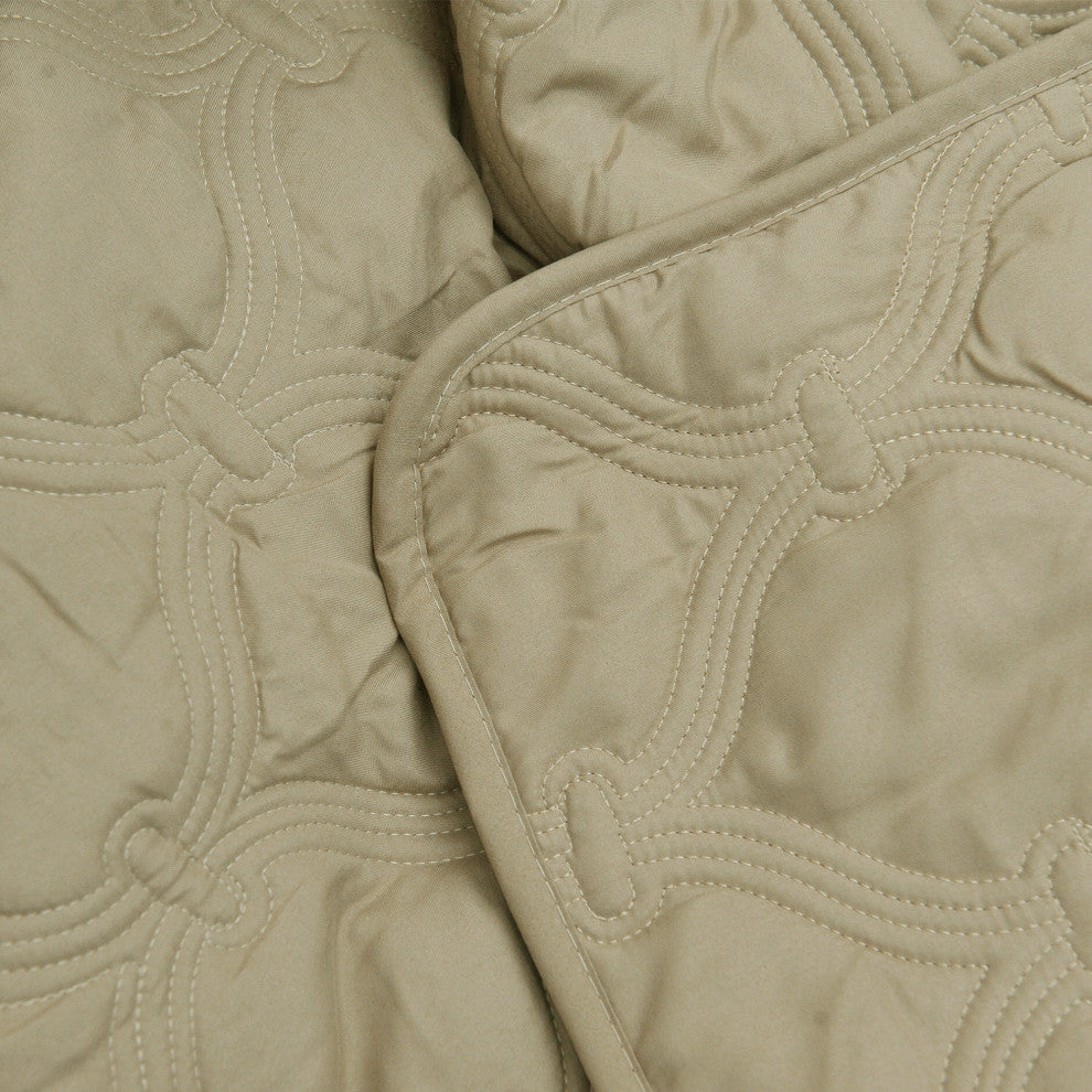 Bradly Down Alternative Quilted Bed Spread Set, Antique Bronze, Queen