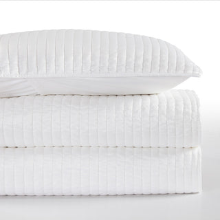 Satin Channel Quilt Set, 3 Piece, White, Twin