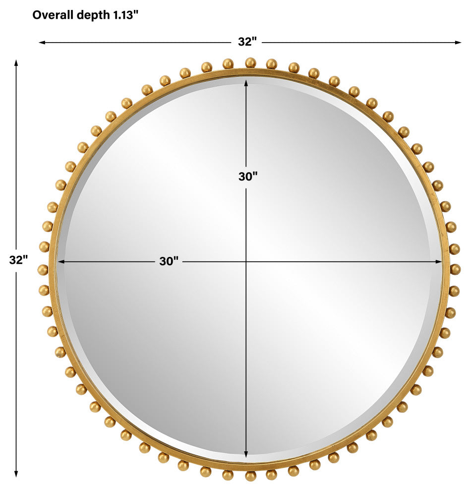 Uttermost Taza Gold Round Mirror