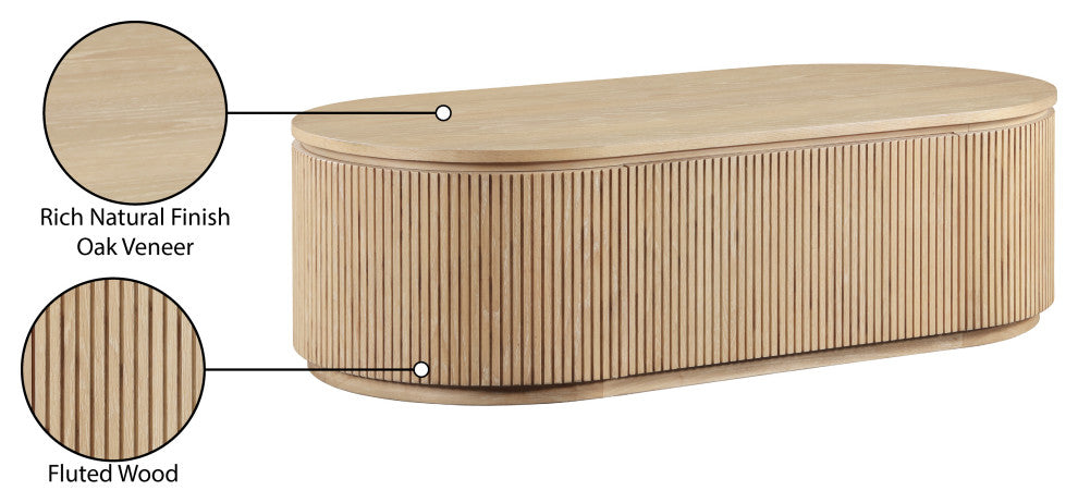 Moana Wood Storage Coffee Table, Natural, 52" W X 26" D