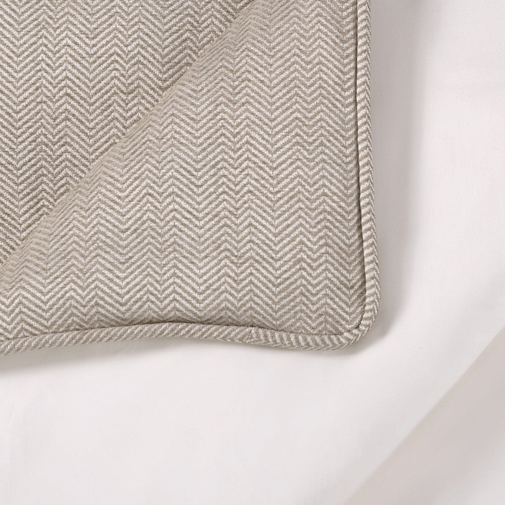 Chenille Herringbone Comforter Set, Super Queen, Sand, 3PC