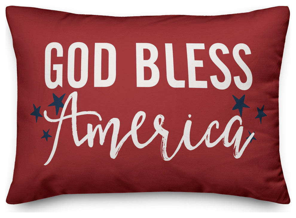 God Bless America Script 14x20 Spun Poly Pillow