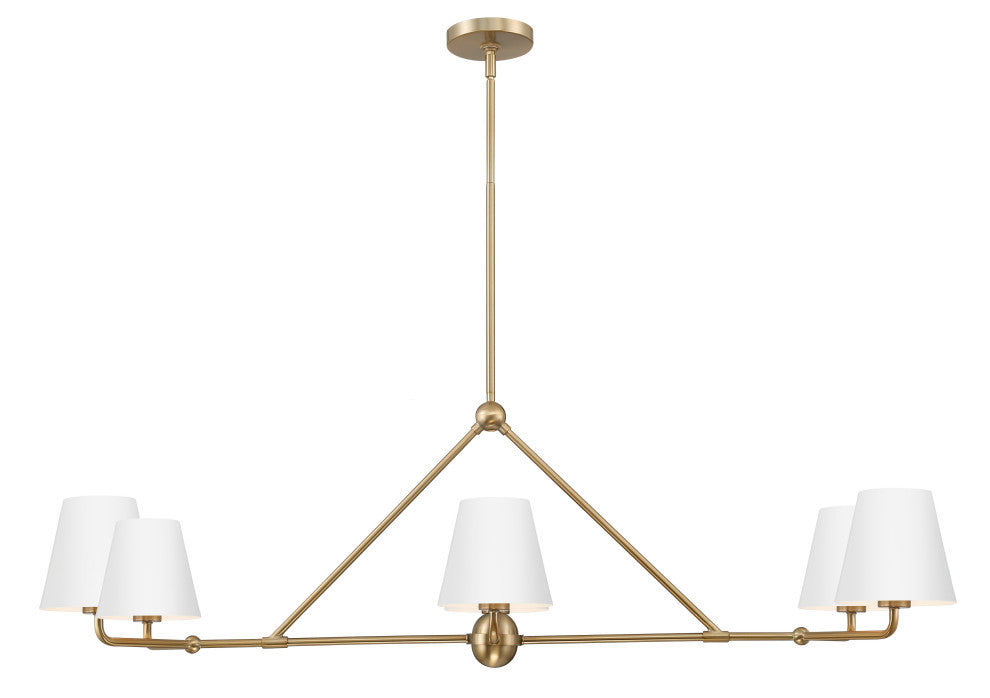 Crystorama Xavier 6 Light Vibrant Gold + White Chandelier