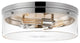 Intersection Large Flush Mount Fixture, Polished Nickel With Clear Glass