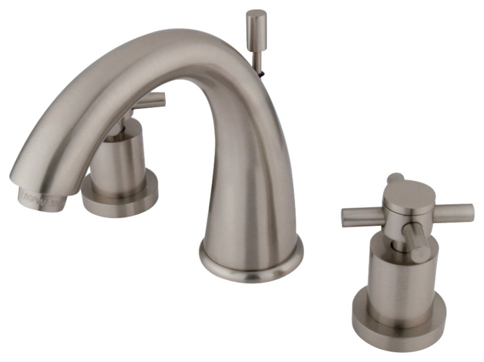 Kingston Brass Widespread Bathroom Faucet With Brass Pop-Up, Brushed Nickel