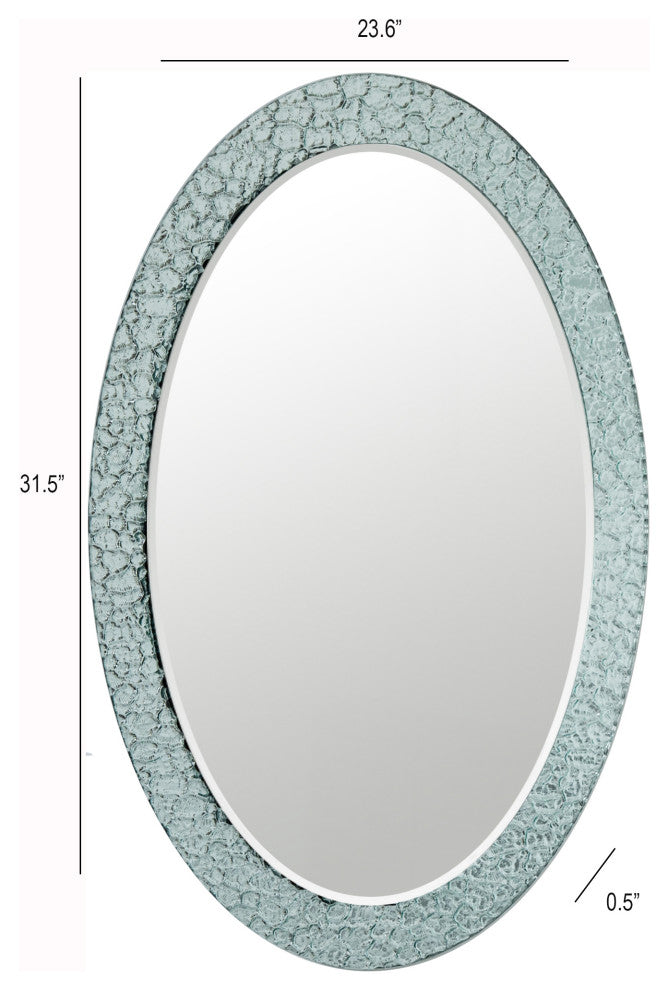 Jewel Oval Frameless Mirror 31.5"x23.6" Oval Wall Mirror