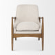 Westan Cream Fabric w/ Medium Brown Solid Wood Accent Chair