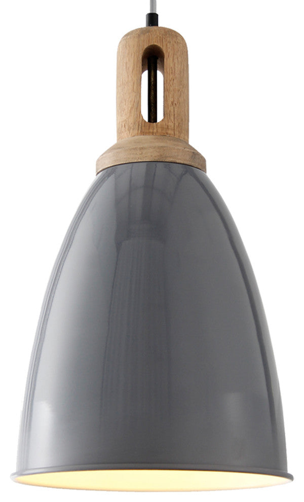 1-Light Pendant with Gray Cone Shade