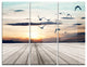"Wooden Floor Sunset" Metal Wall Art, 3 Panels, 36"x28"