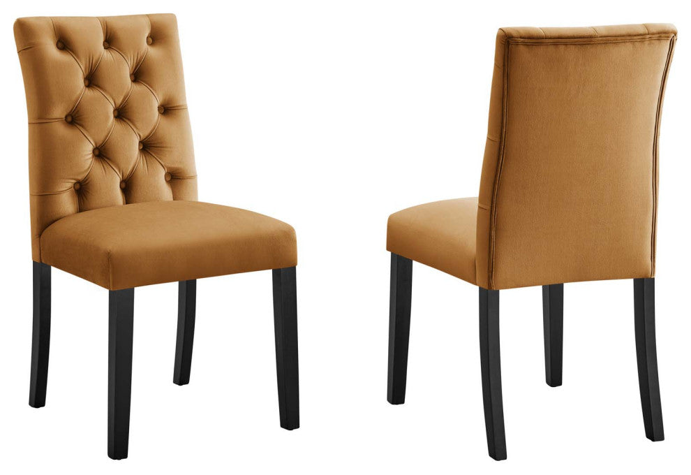 Duchess Performance Velvet Dining Chairs, Set of 2, Cognac