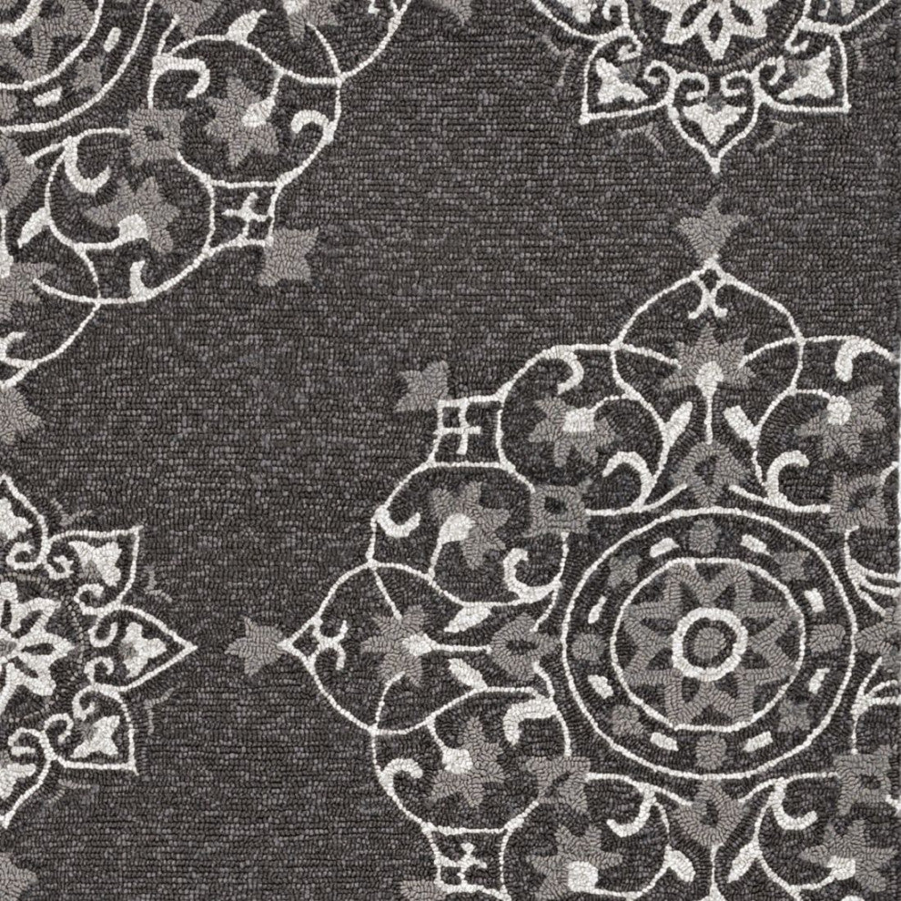 KAS Harbor 4207 Charcoal Courtyard Area Rug, 5'x8'