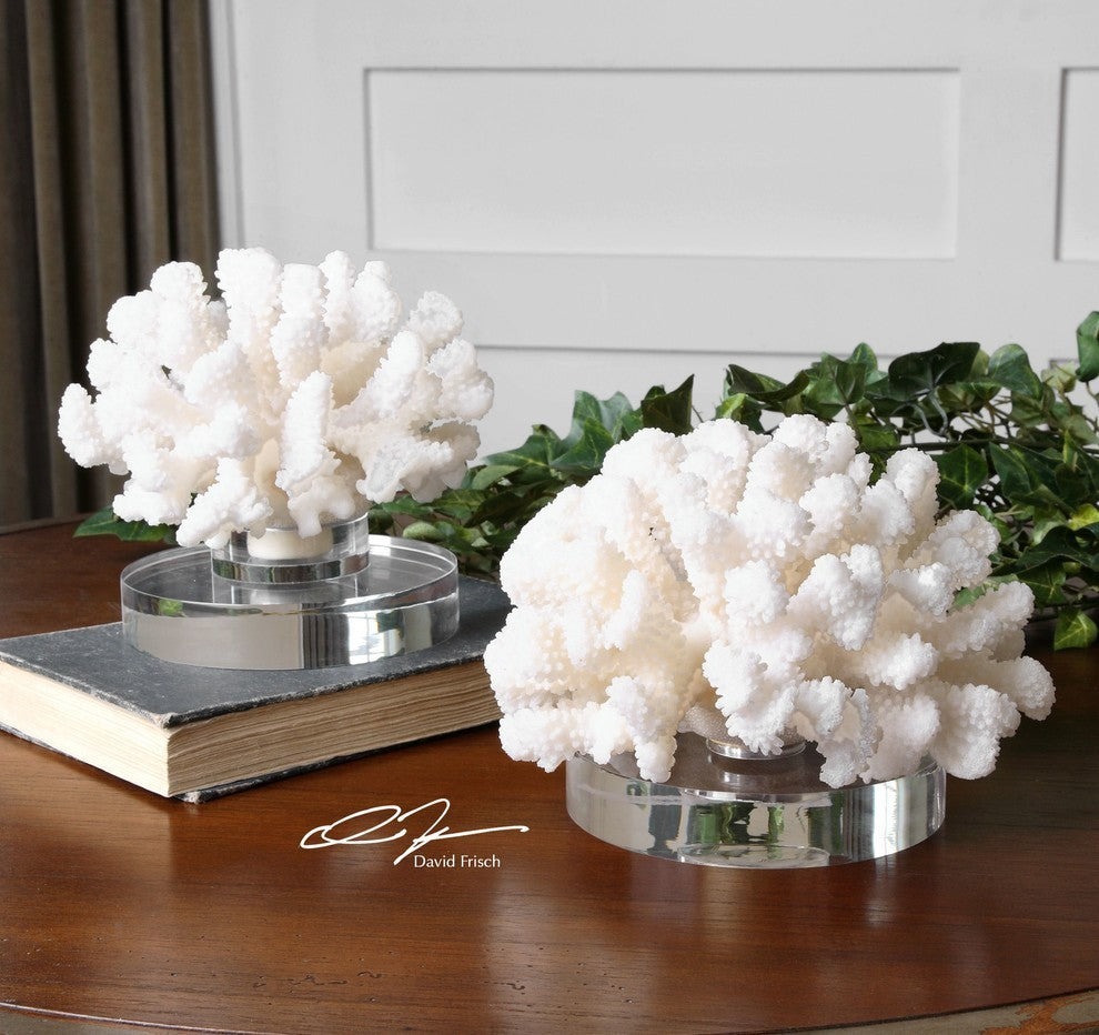 Contemporary Coral Sculptures, Set of 2