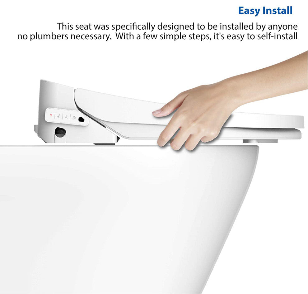 Bidet Toilet Seat with UV-A LED and Remote, Elongated