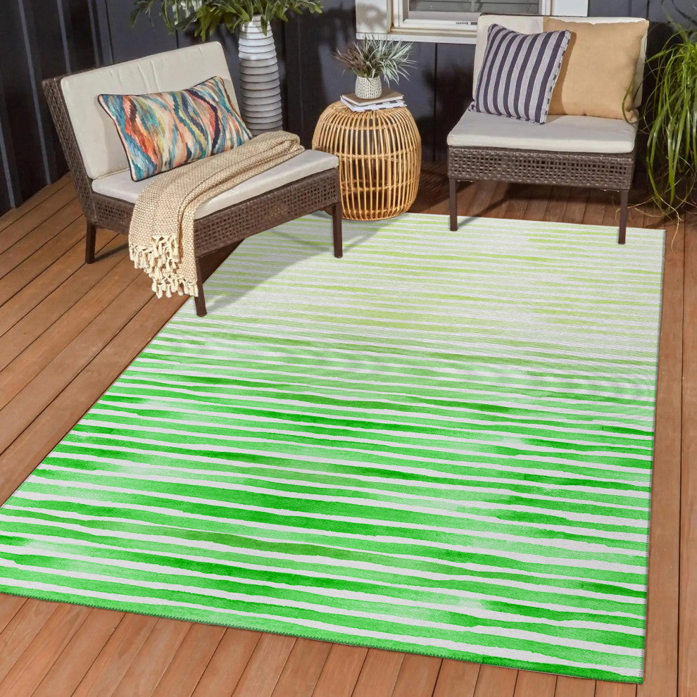 Indoor/Outdoor Seabreeze SZ8 Cactus Machine Washable 3' x 5' Rug