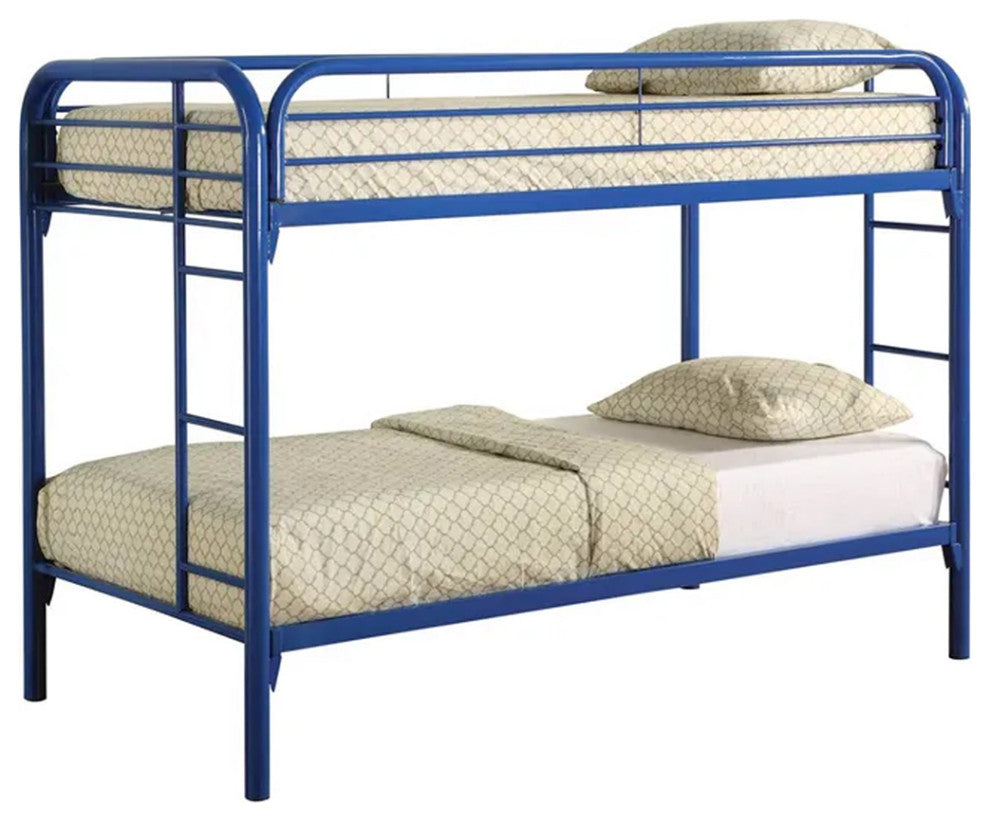 Twin Over Twin Bunk Bed, Blue