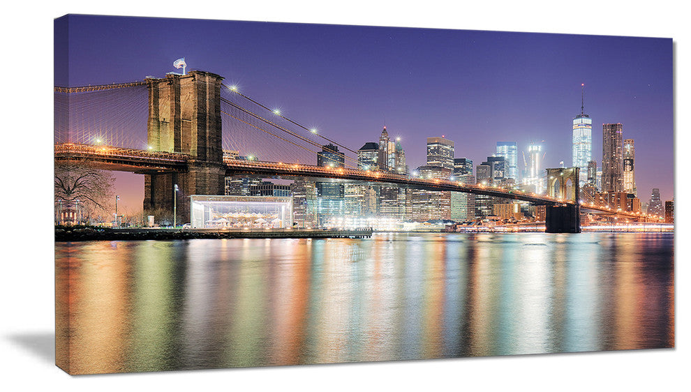 "New York City With Freedom Tower" Canvas Print60"x28", 1 Panel