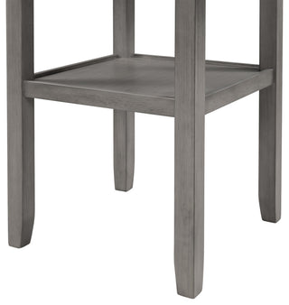 Round Counter Height Dining Table with Drop Leaf and One Shelf