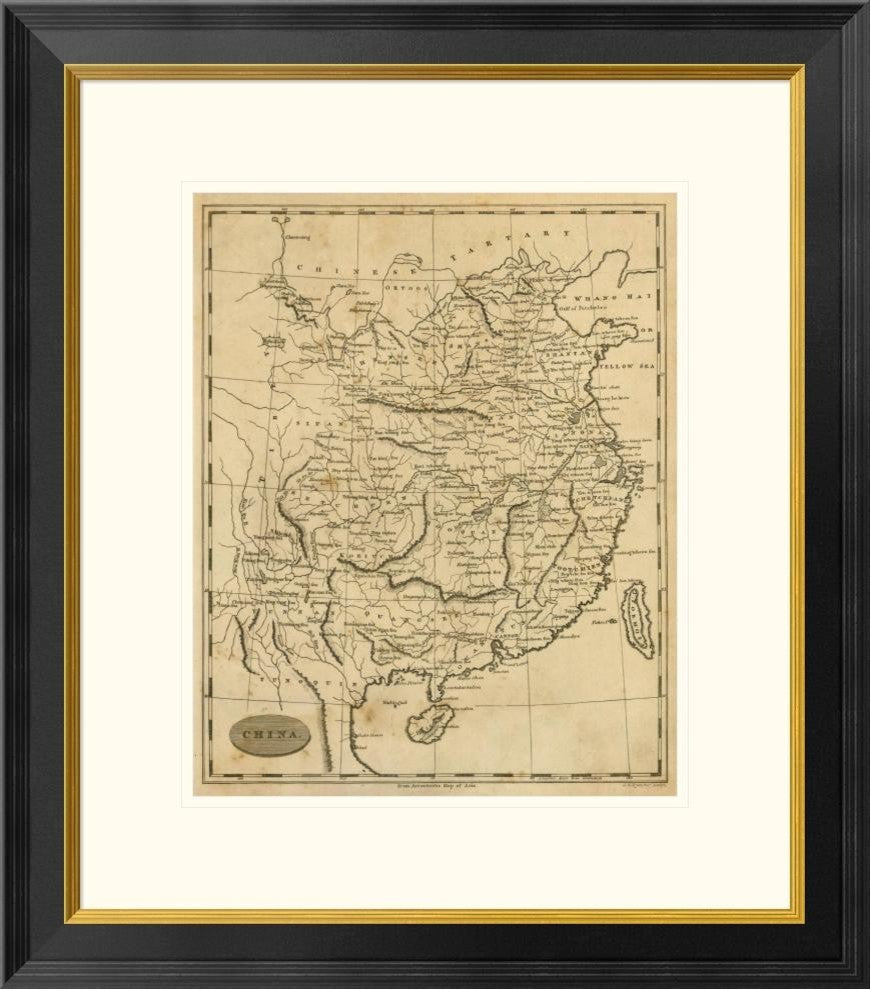 "China, 1812" Framed Digital Print by Aaron Arrowsmith, 23x26"