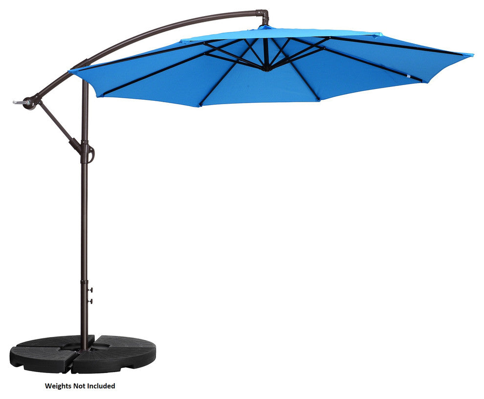 Villacera 10'' Patio Umbrella With 8 Steel Ribs Aluminum Pole Vertical Tilt Blue