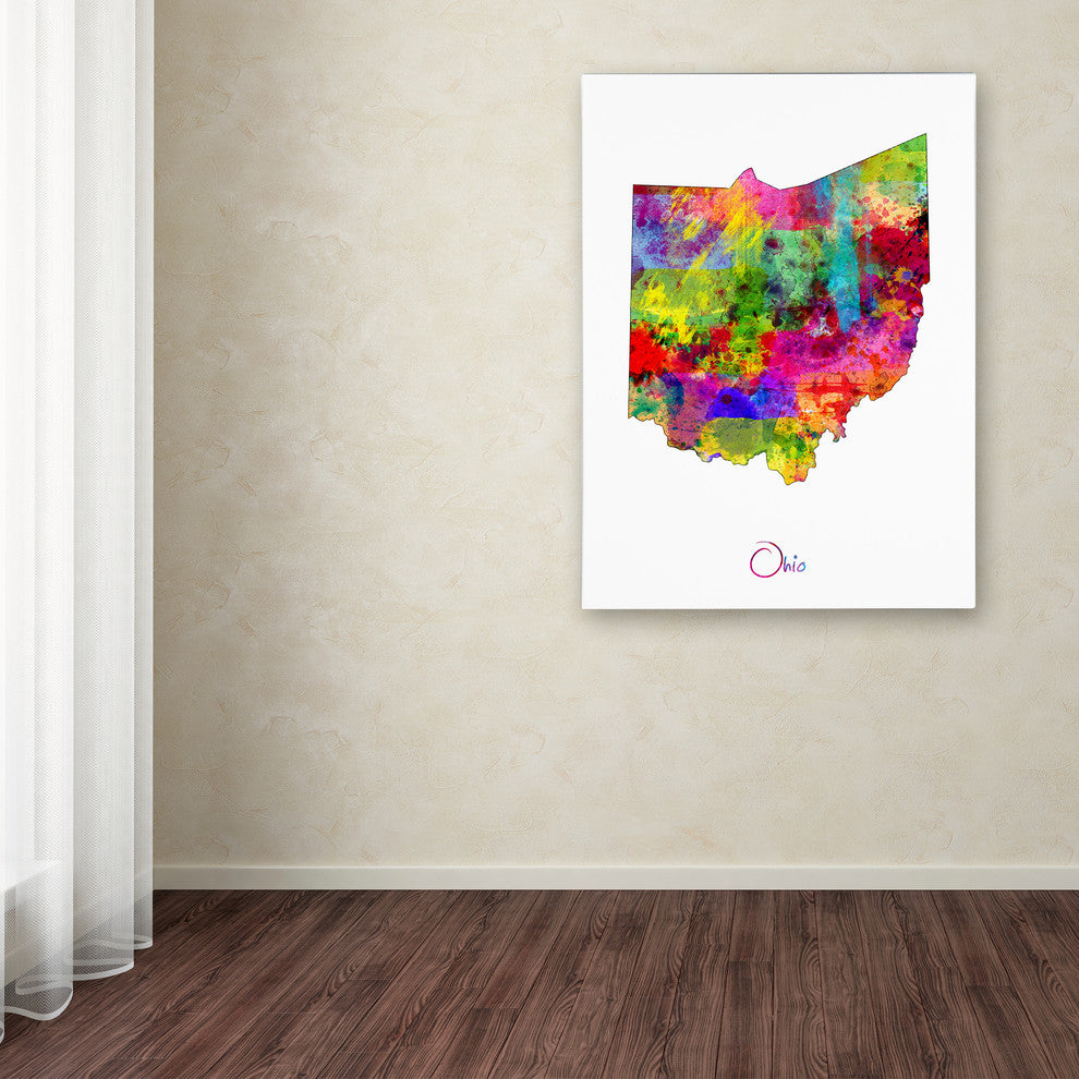 "Ohio Map" Canvas Art by Michael Tompsett