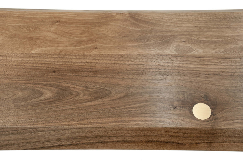 Walnut Coffee Table with Cast Aluminium Legs 55"x16"x13"