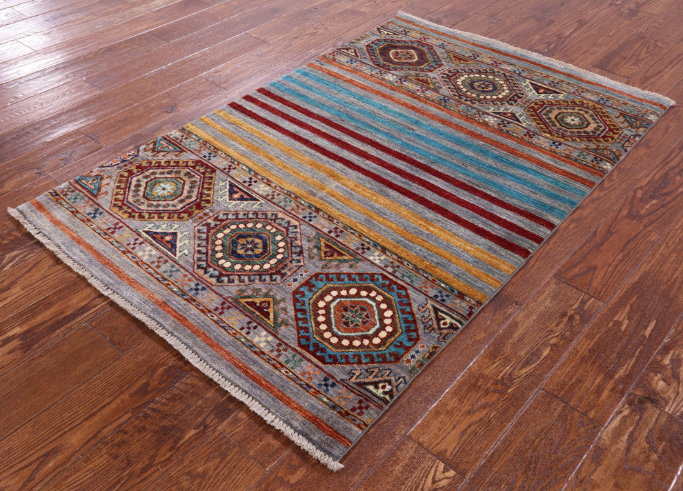 3' 3" X 5' 1" Khorjin Super Kazak Handmade Wool Rug - Q12319