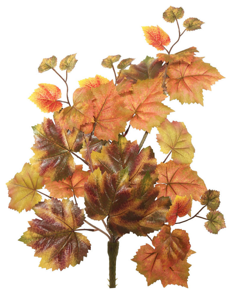 Vickerman Fb170301 20" Artificial Red And Brown Autumn Grape Leaf