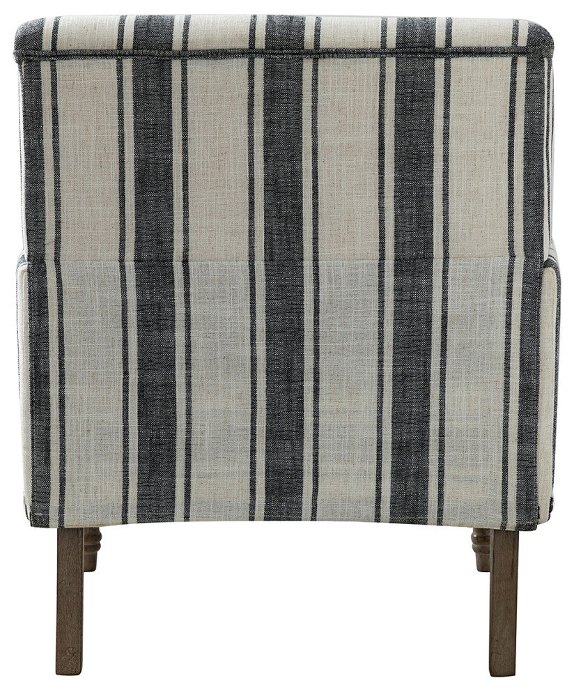 Comfy Living Room Armchair With Stripe Design Set of 2, Black