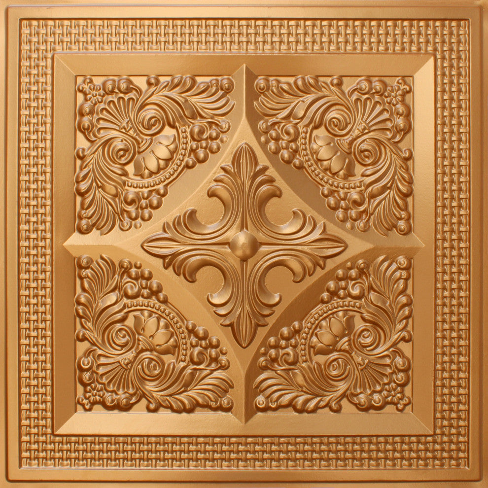 Gold 3D Ceiling Panels, 2'x2', 200 Sq Ft, Pack of 50