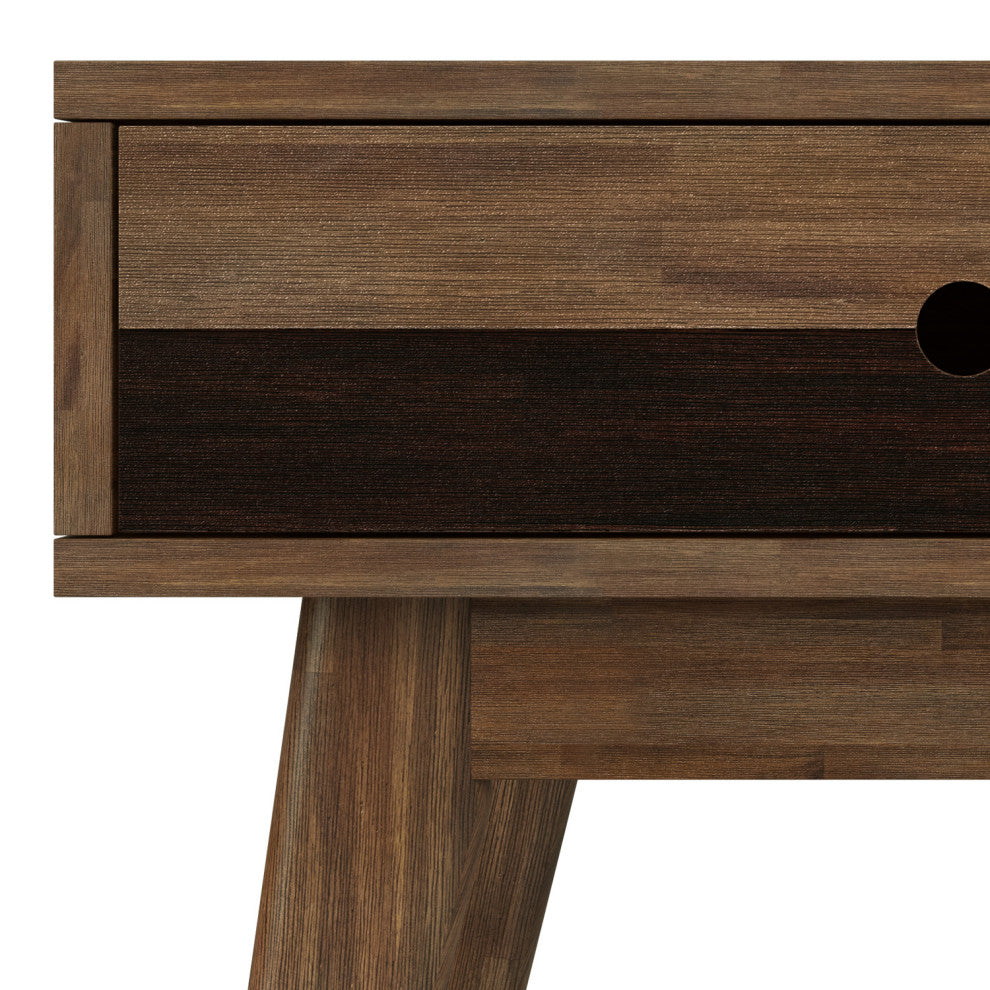Clarkson Solid Acacia Wood End Table, Rustic Natural Aged Brown