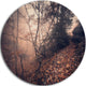 Vintage Style Leaves And Trees, Landscape Photo Disc Metal Artwork, 23"