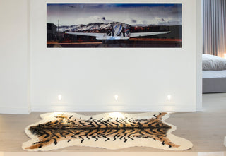 Faux Cowhide Rug, Tiger, 6'x7'