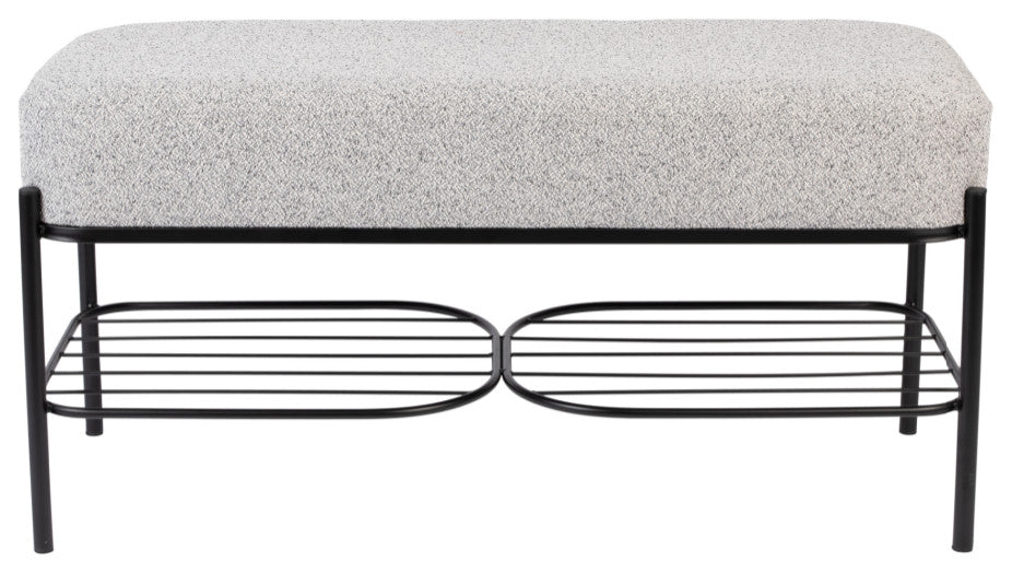 Gray Upholstered Bench | DF Milou