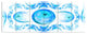 Blue Exotic Fractal Pattern, Abstract Art on Canvas, 70"x28", 6 Panels