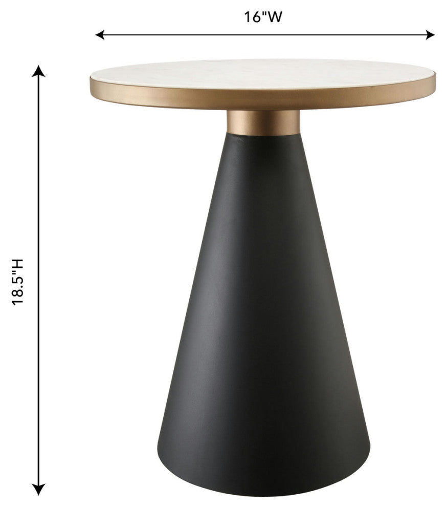 Richard Marble Side Table - Black, Gold, White